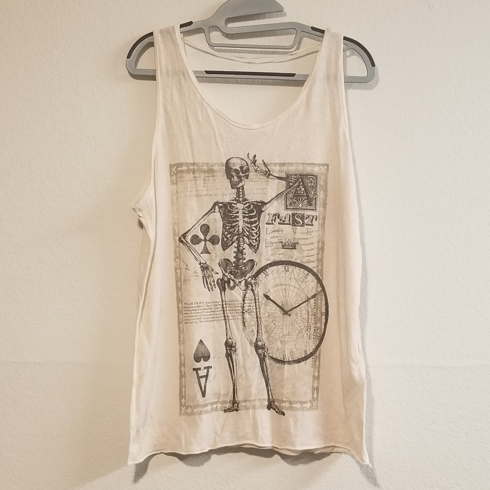 NWT Zara Tralaluc Voodoo Skeleton Ace Card Tank
